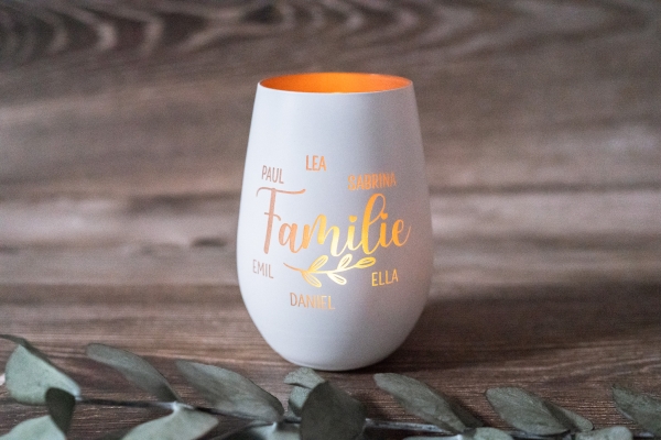 Windlicht / Teelichtglas Familie